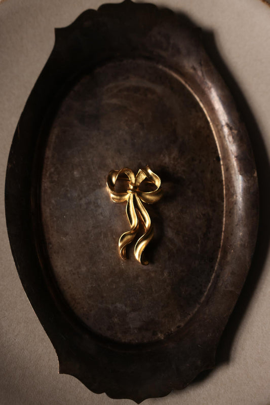 Golden Bow Brooch