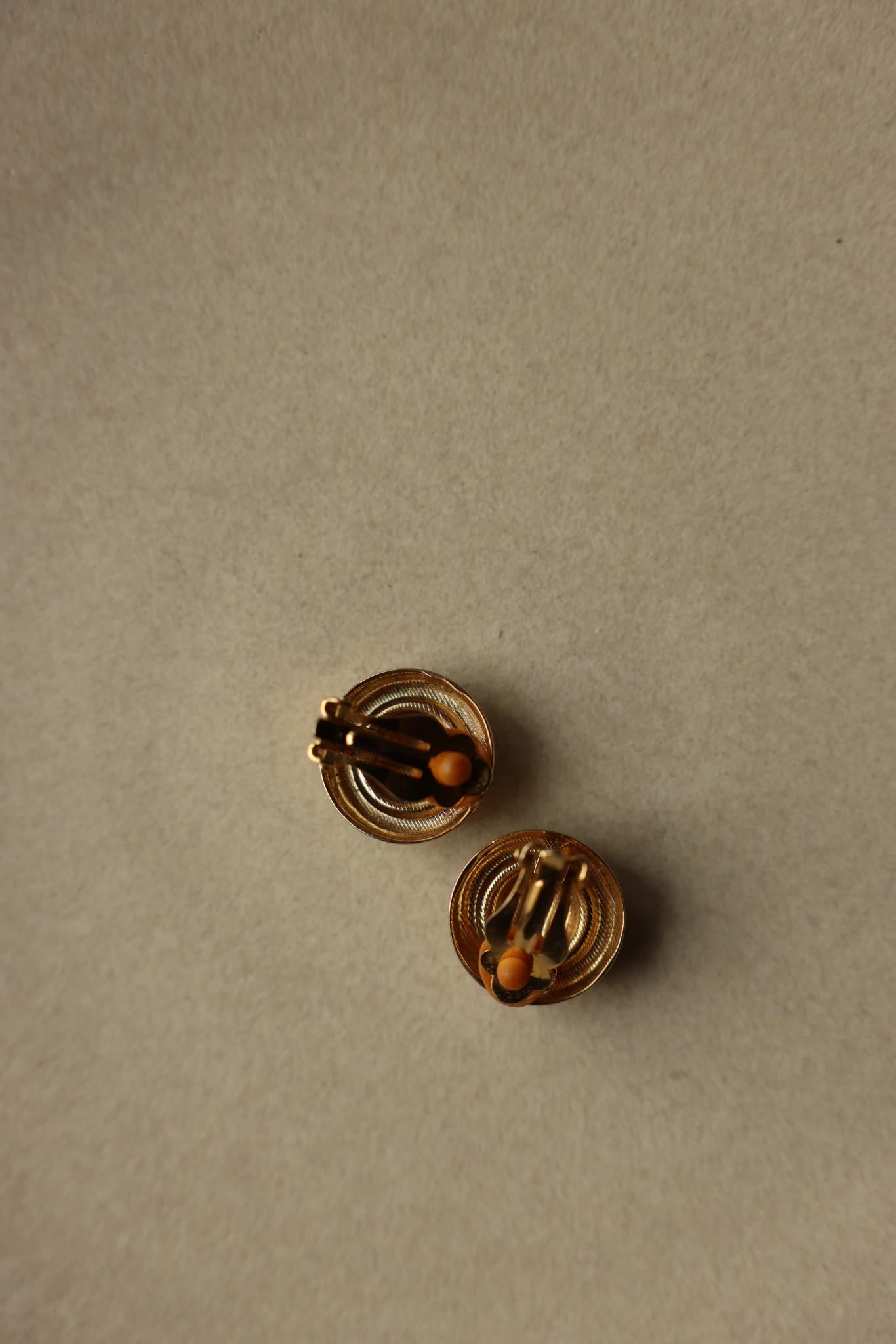 Two-Tone Ribbed Dome Clip-On Earrings