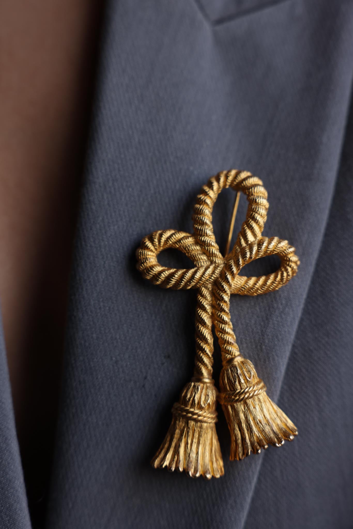 Givenchy Tassel Rope Bow Brooch|Vintage Baazaar 