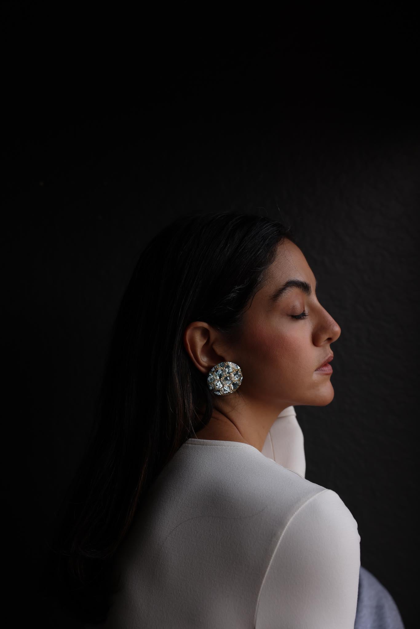 Crystal Mosaic Earrings|Vintage Baazaar 