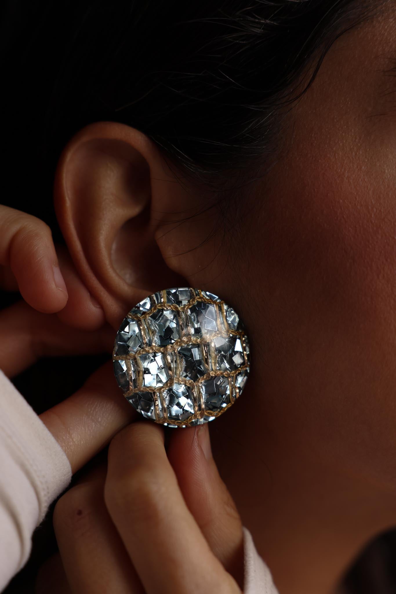 Crystal Mosaic Earrings|Vintage Baazaar 
