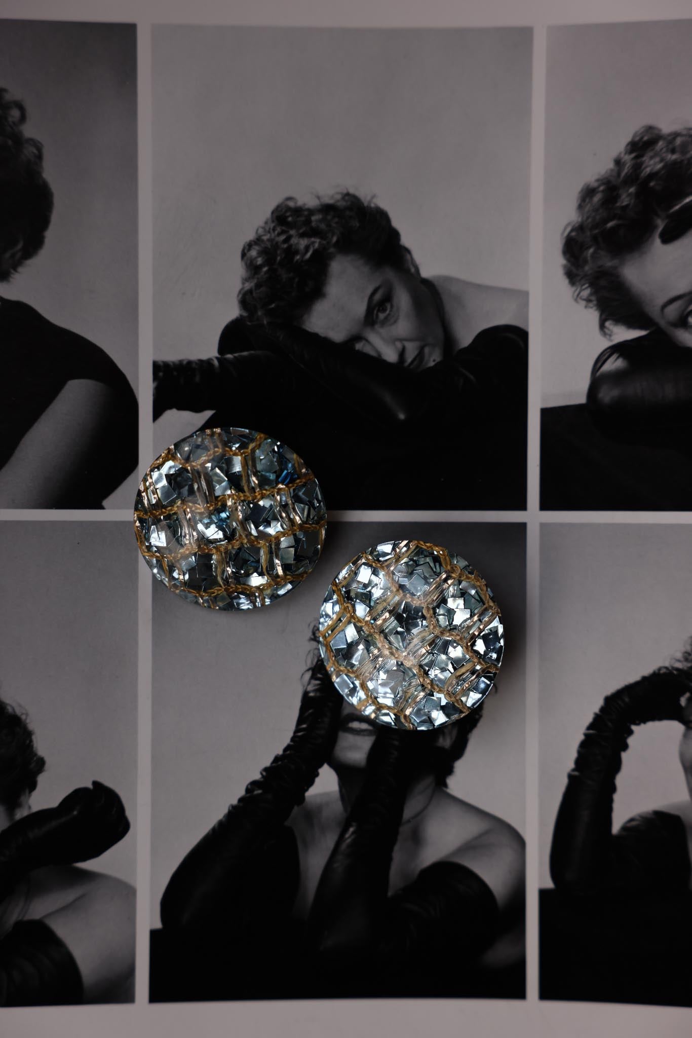 Crystal Mosaic Earrings|Vintage Baazaar 