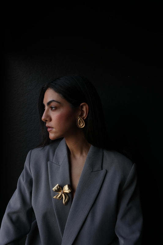 Golden Teardrop Earrings|Vintage Baazaar 