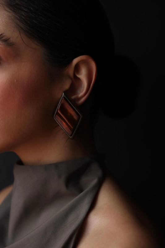 Bronze Ember Clip-On Earrings|Vintage Baazaar 