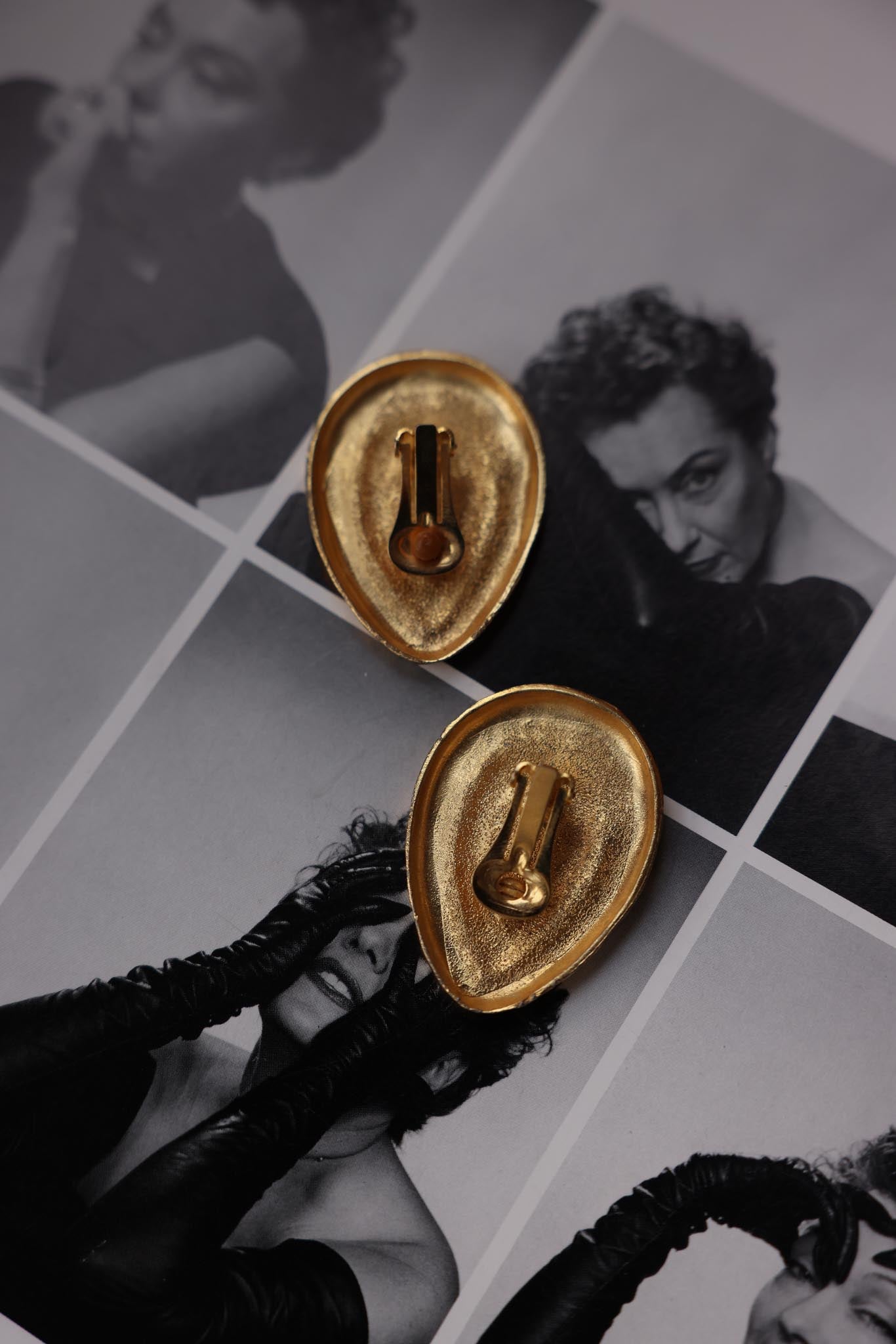 Golden Teardrop Earrings|Vintage Baazaar 