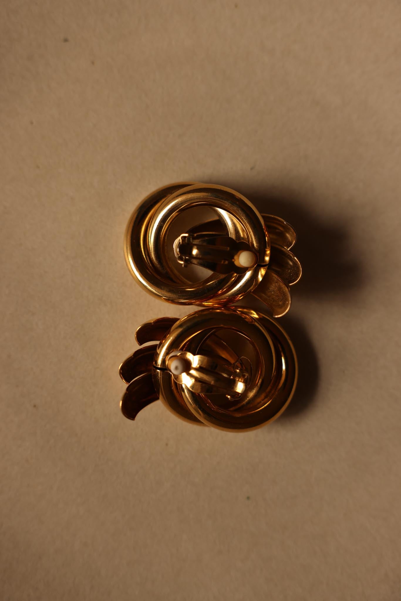 Gold-Tone Interlocking Hoop Clip-On Earrings