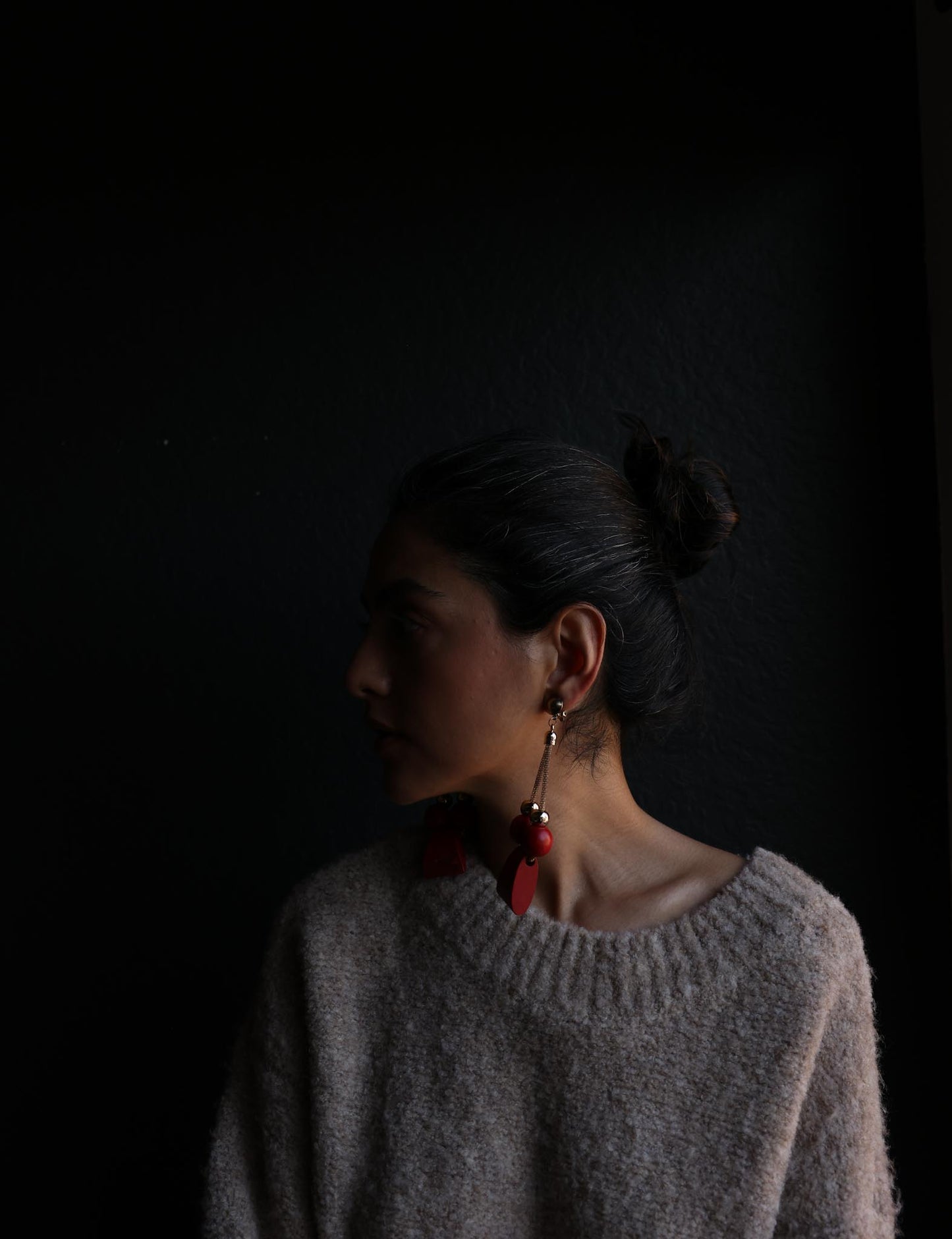 Scarlet Rhythm Statement Earrings|Vintage Baazaar 