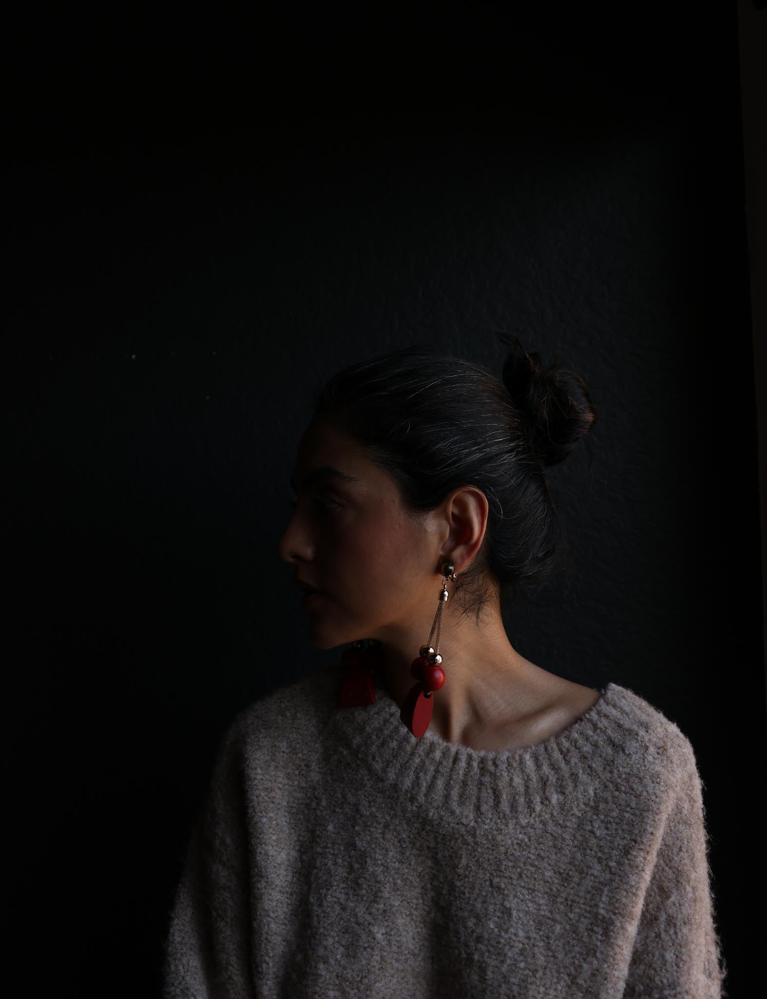 Scarlet Rhythm Statement Earrings|Vintage Baazaar 