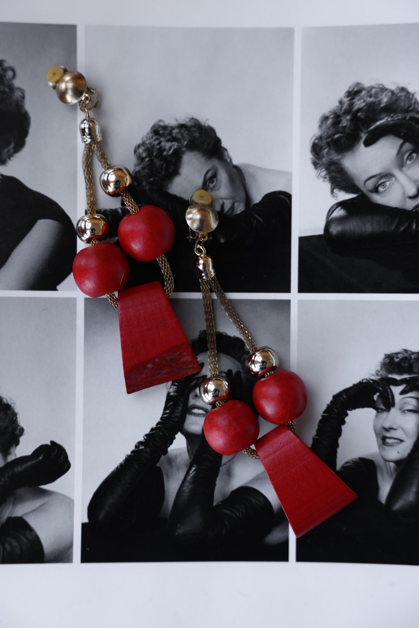 Scarlet Rhythm Statement Earrings|Vintage Baazaar 