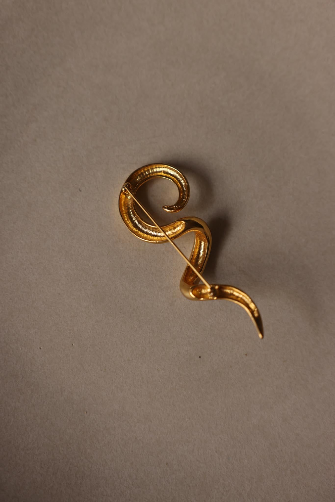 Gold-Tone Abstract Swirl Brooch