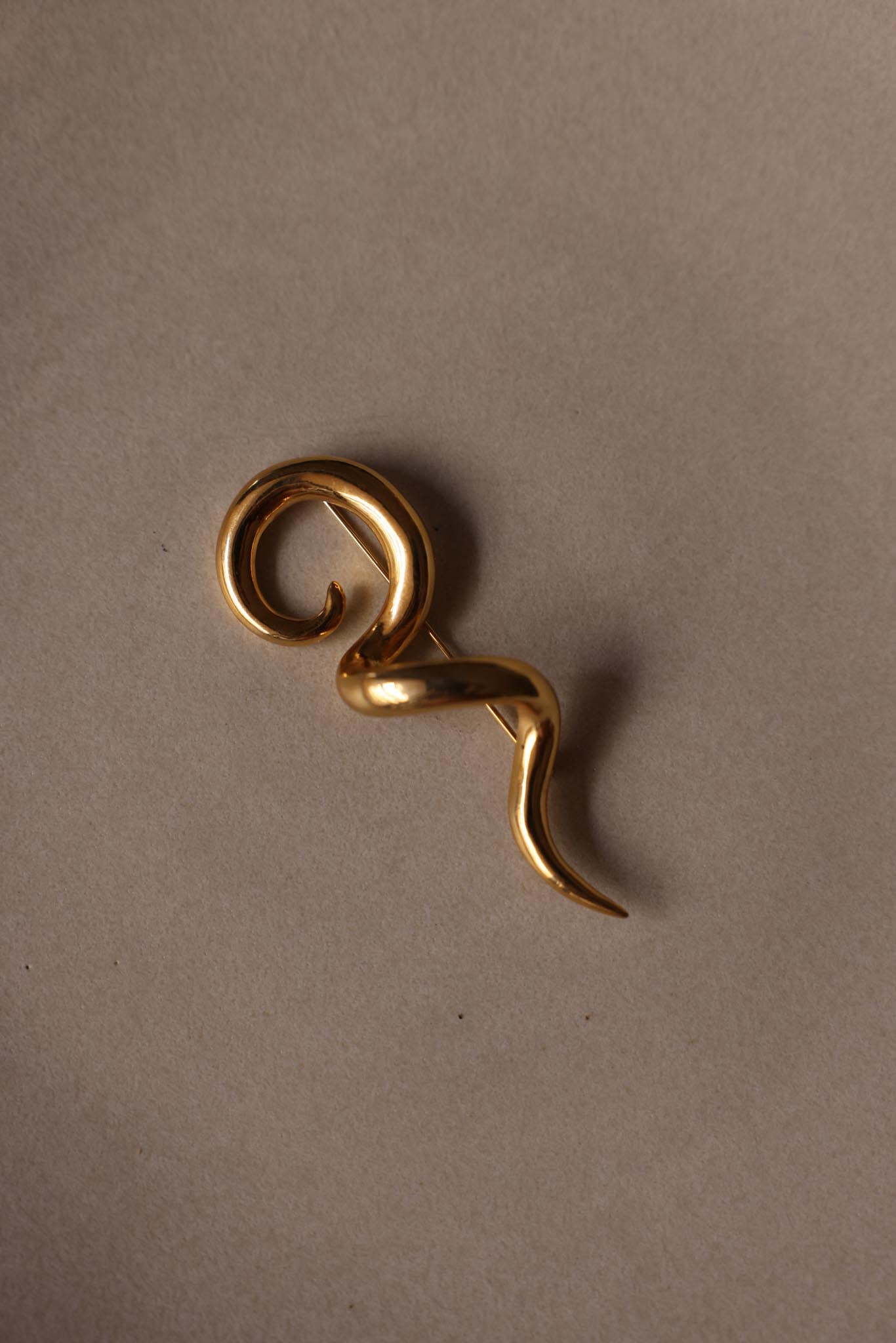Gold-Tone Abstract Swirl Brooch
