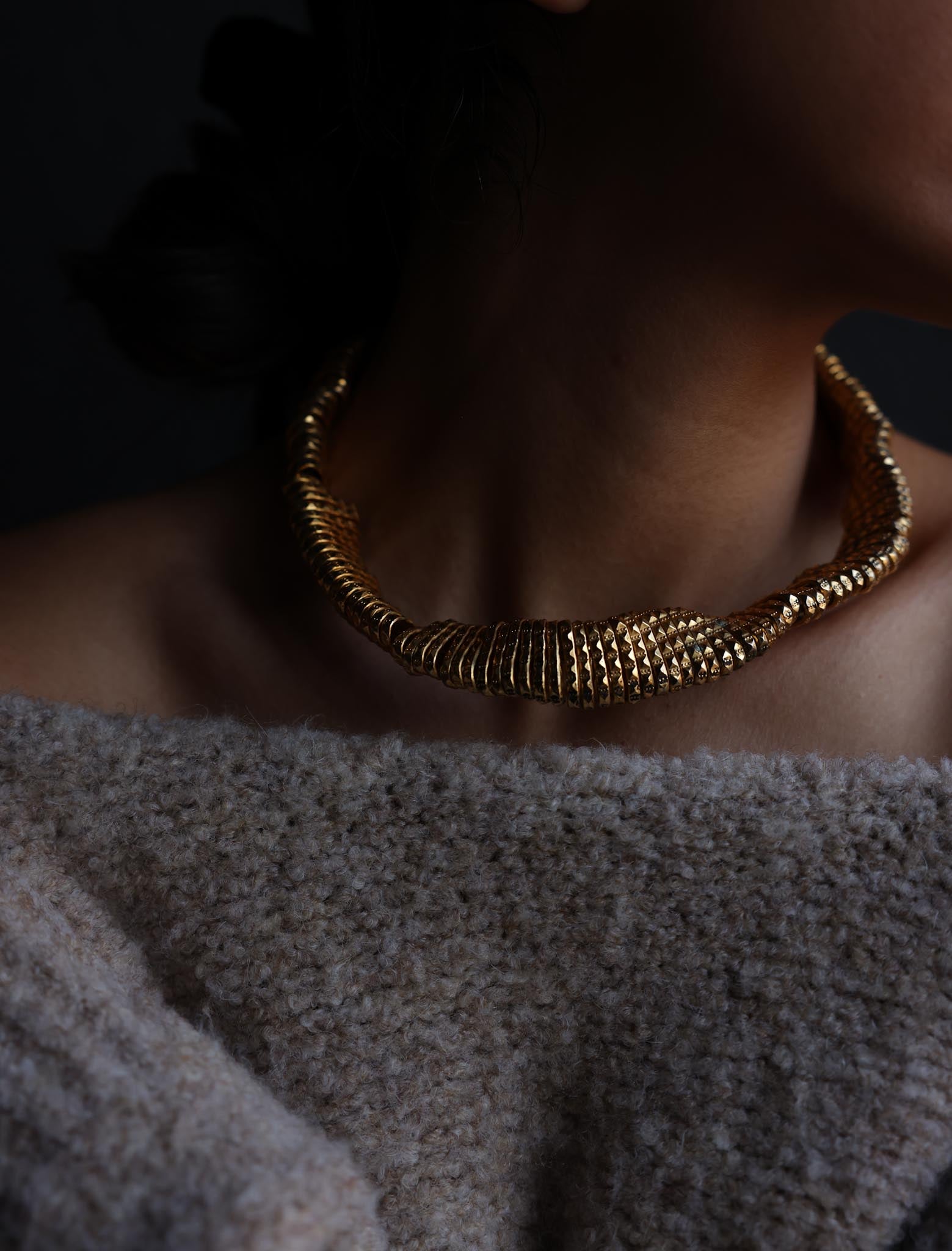 Golden Echo Collar Necklace|Vintage Baazaar 