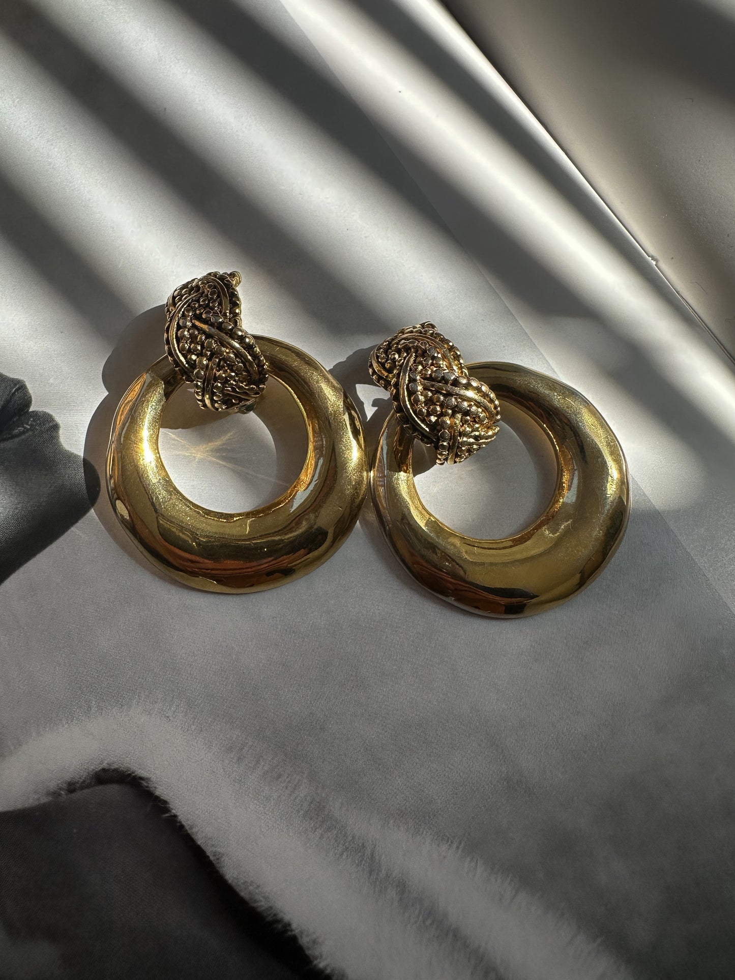 Golden Knot Hoops by Erwin Pearl|Vintage Baazaar 