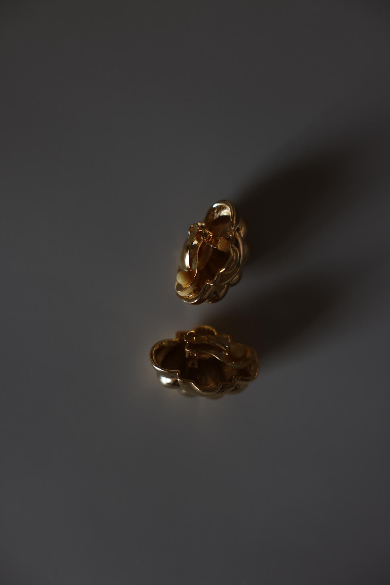 Chunky Gold Dome Clip-On Earrings