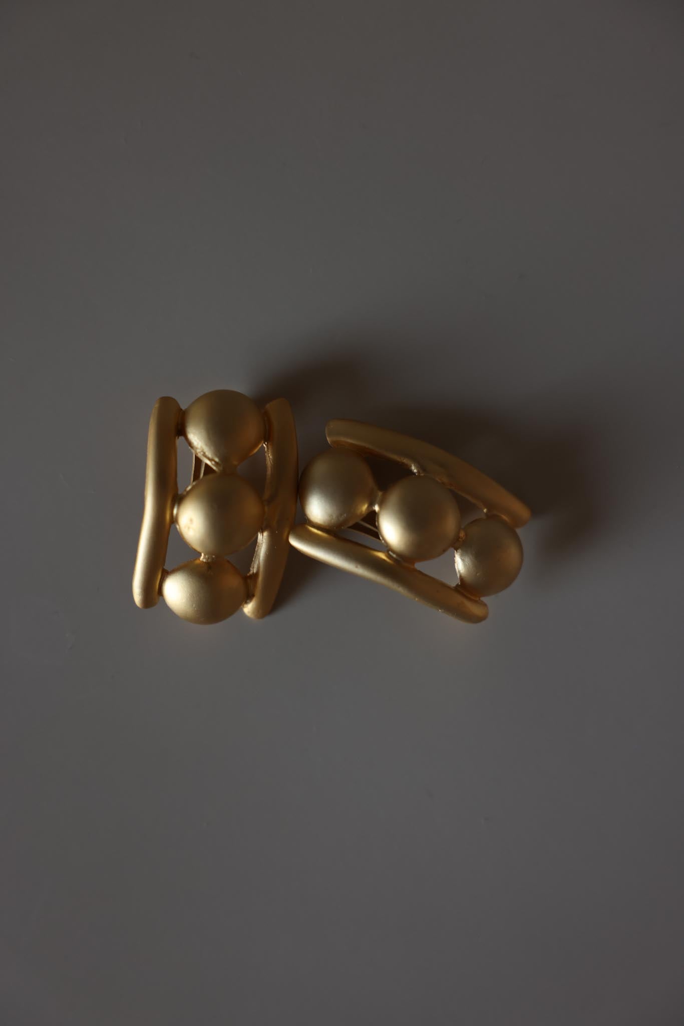 Matte Gold Orb Clip-On Earrings