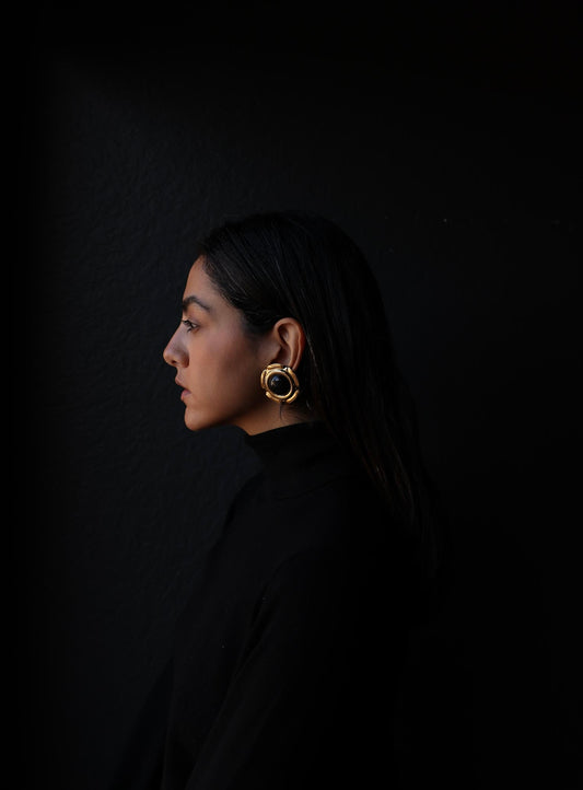 Midnight Eclipse Earrings|Vintage Baazaar 
