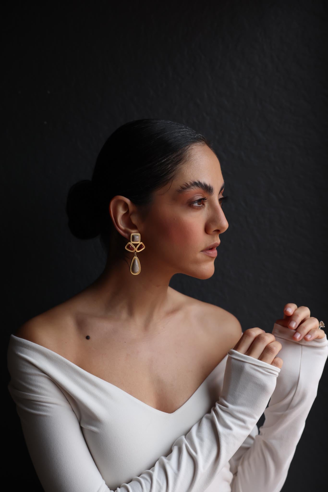 Gold-Toned Statement Necklace and Clip-On Earring Set (Avon)|Vintage Baazaar 