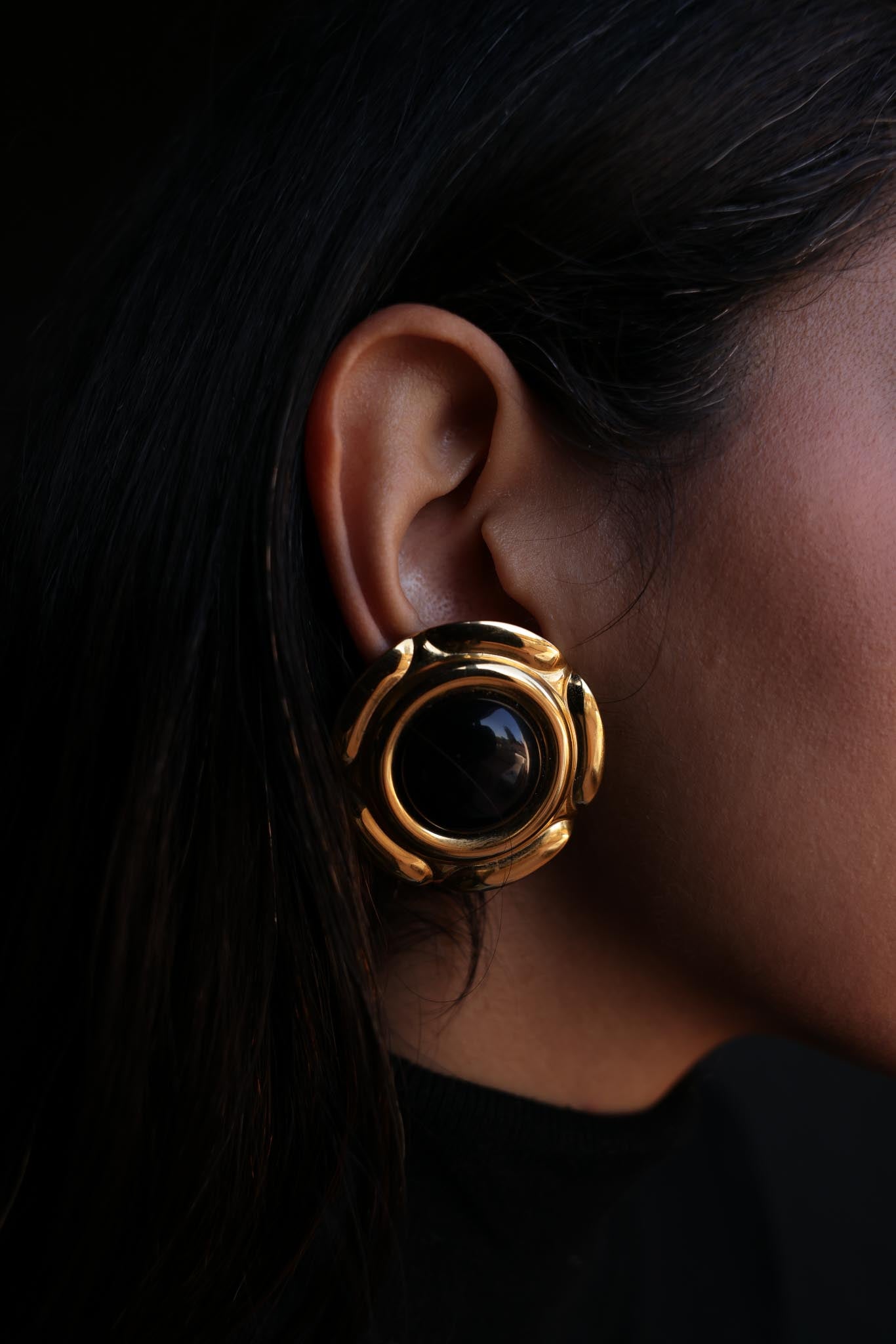 Midnight Eclipse Earrings|Vintage Baazaar 