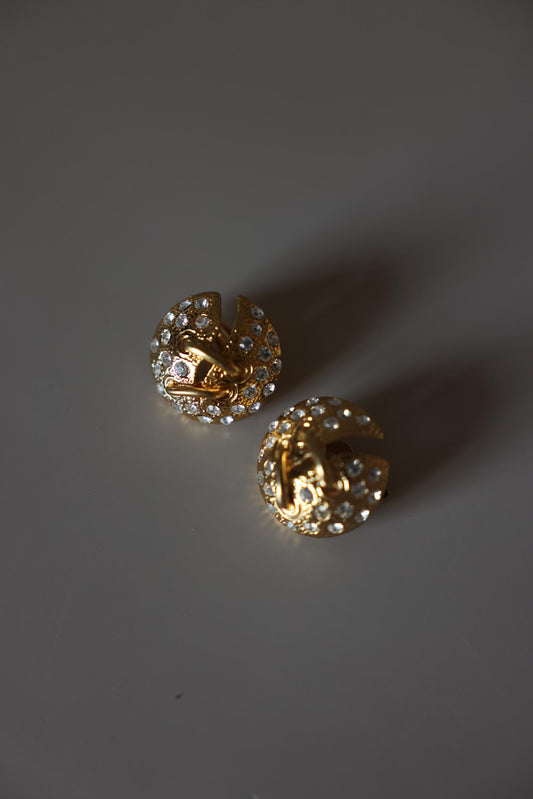 Crystal Pave Knot Clip-On Earrings