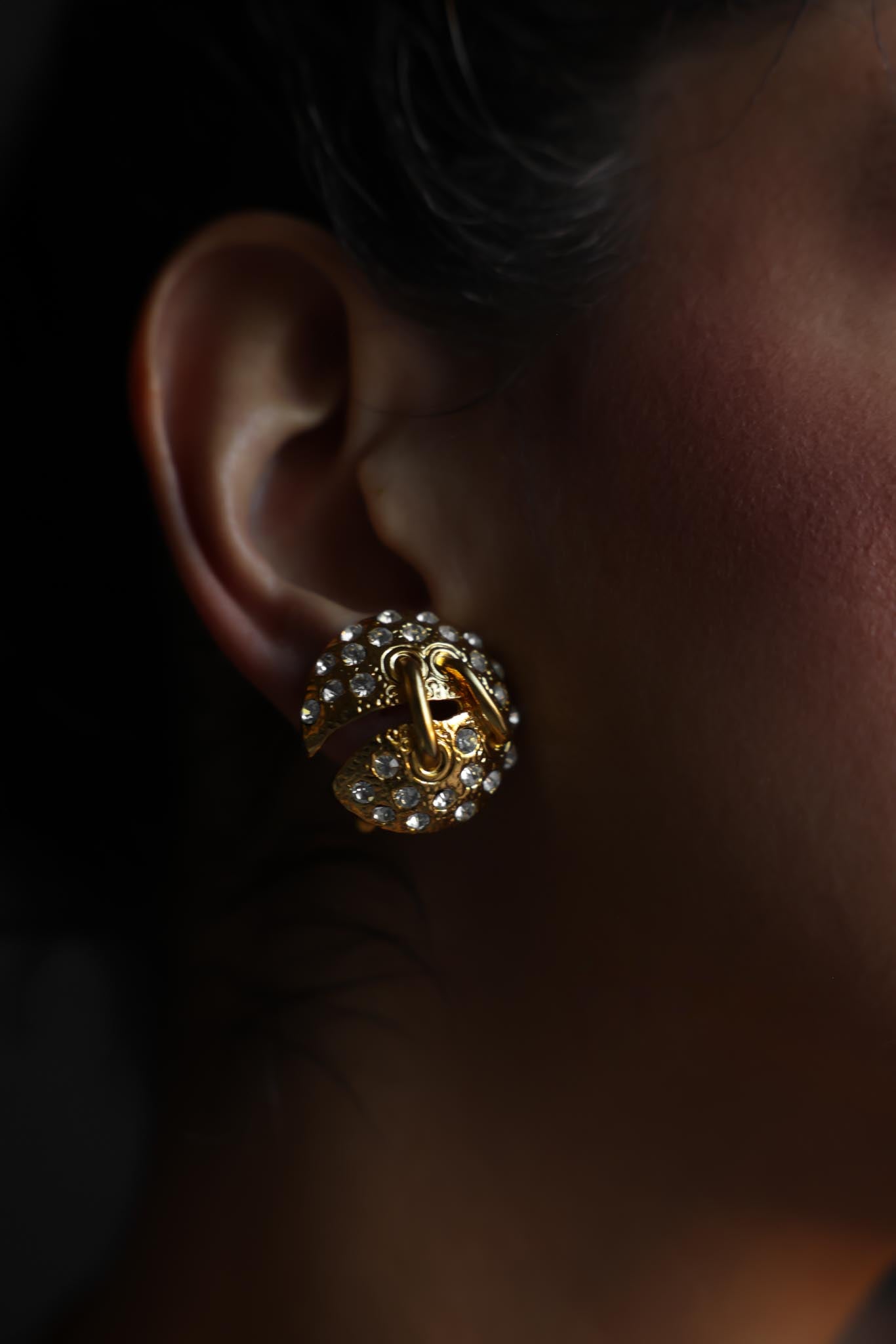 Crystal Pave Knot Clip-On Earrings