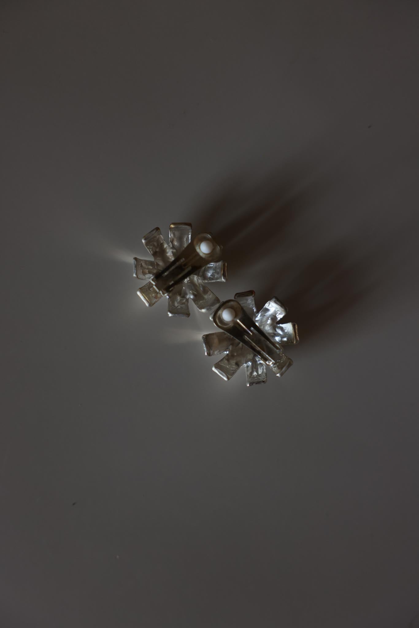 Crystal Flower Faux Pearl Clip-On Earrings