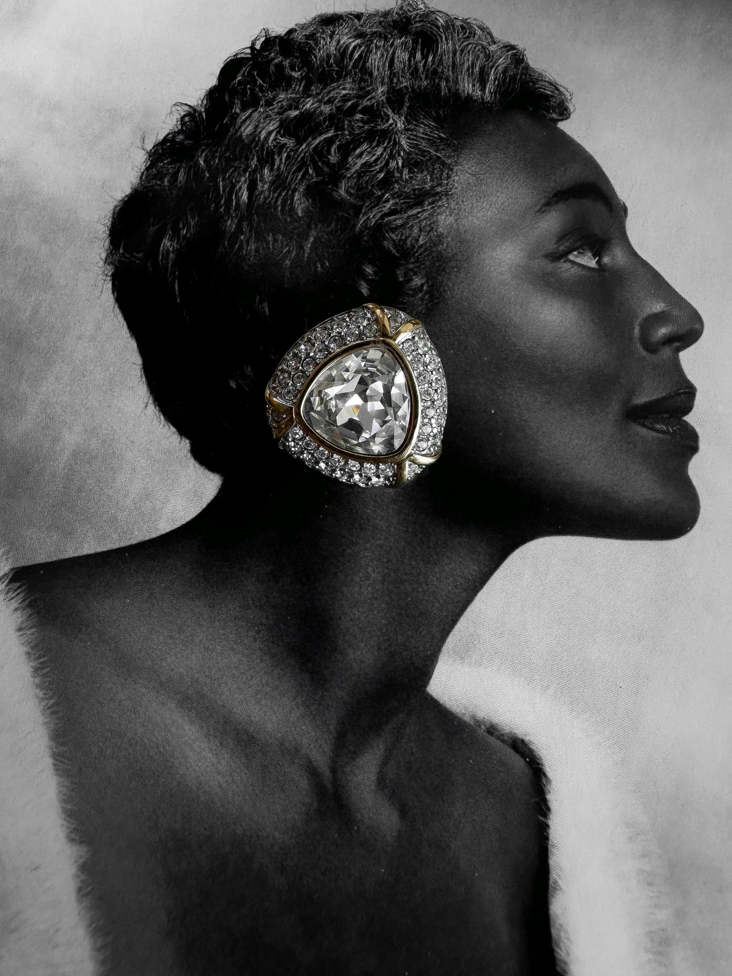 Swarovski Trilliant Crystal Earrings|Vintage Baazaar 