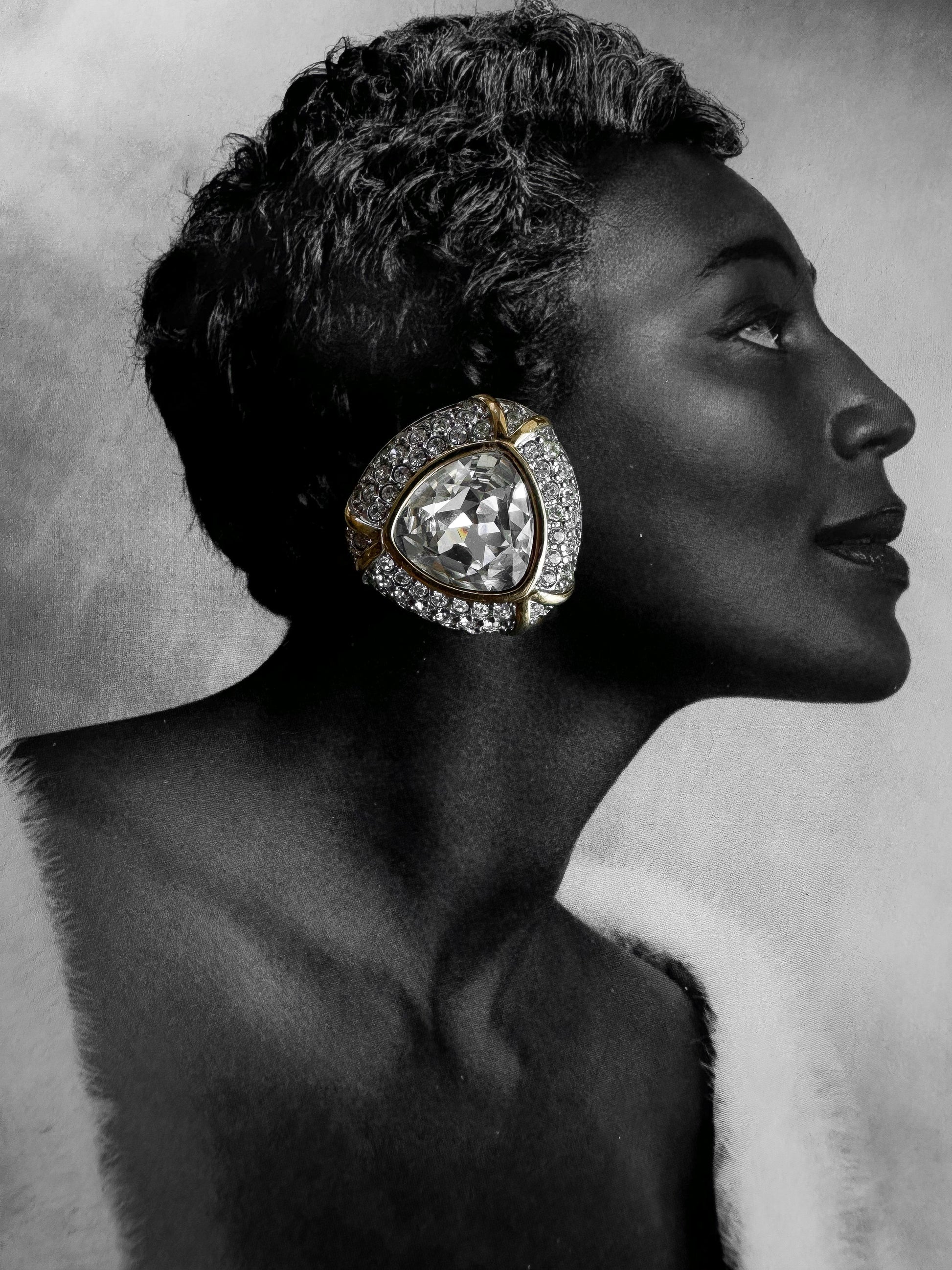 Swarovski Trilliant Crystal Earrings|Vintage Baazaar 
