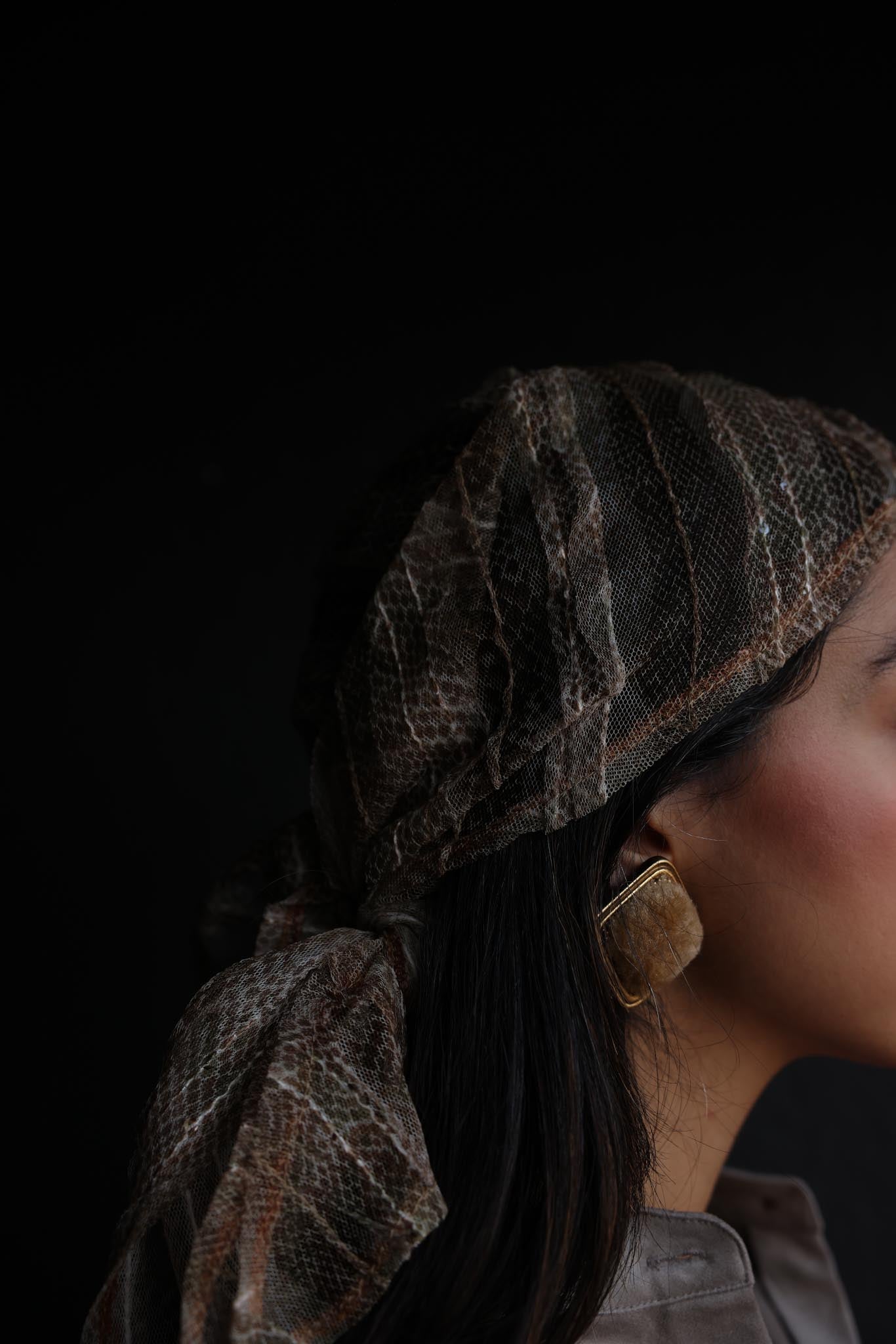 Vintage Faux Fur Square Earrings|Vintage Baazaar 