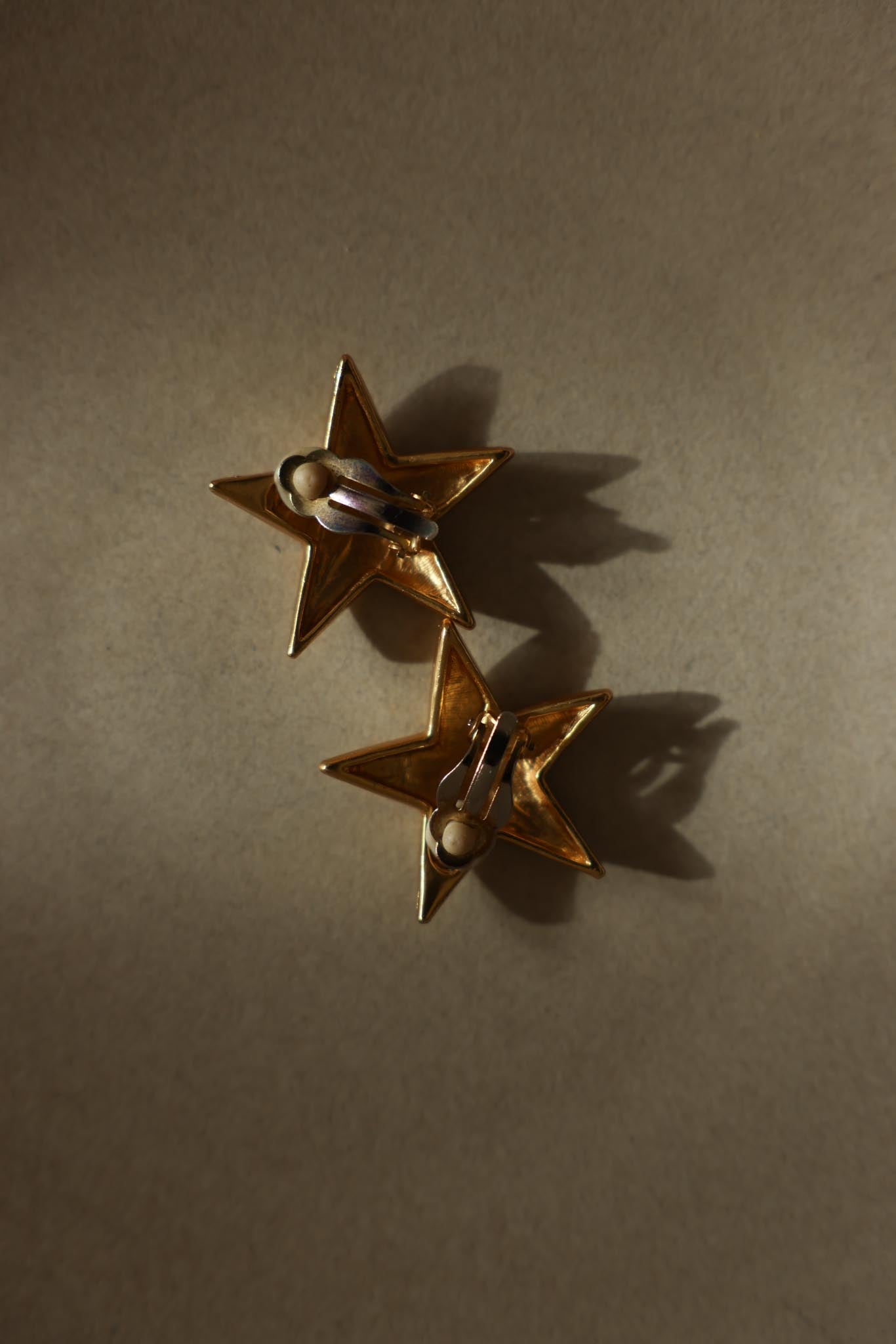 Matte Gold Star Clip-On Earrings