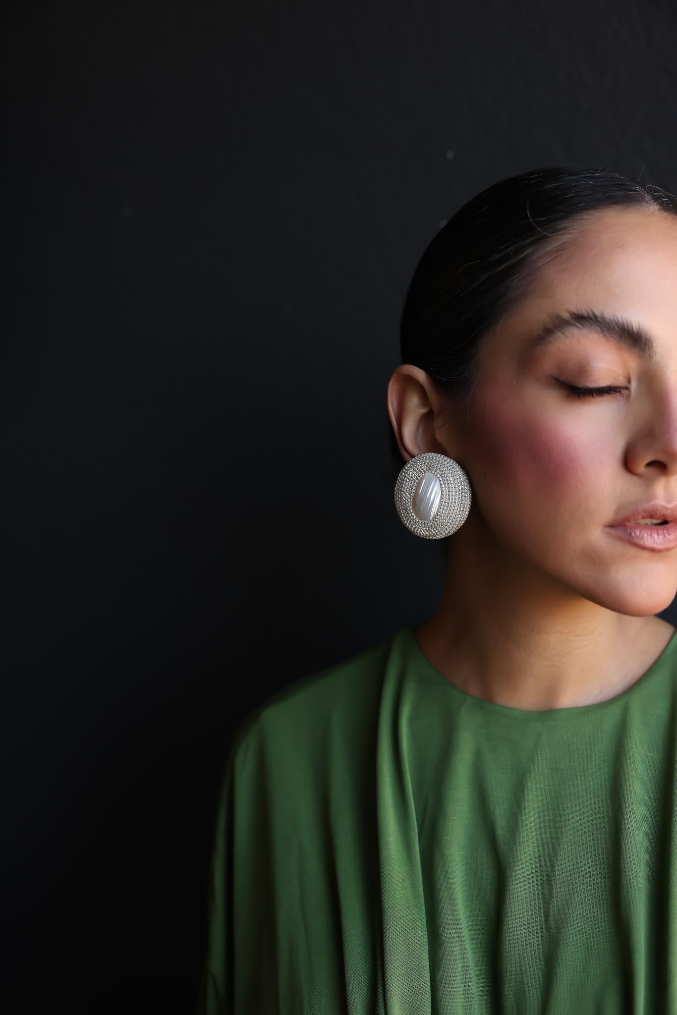 Silver-Tone Pearl Clip-On Earrings