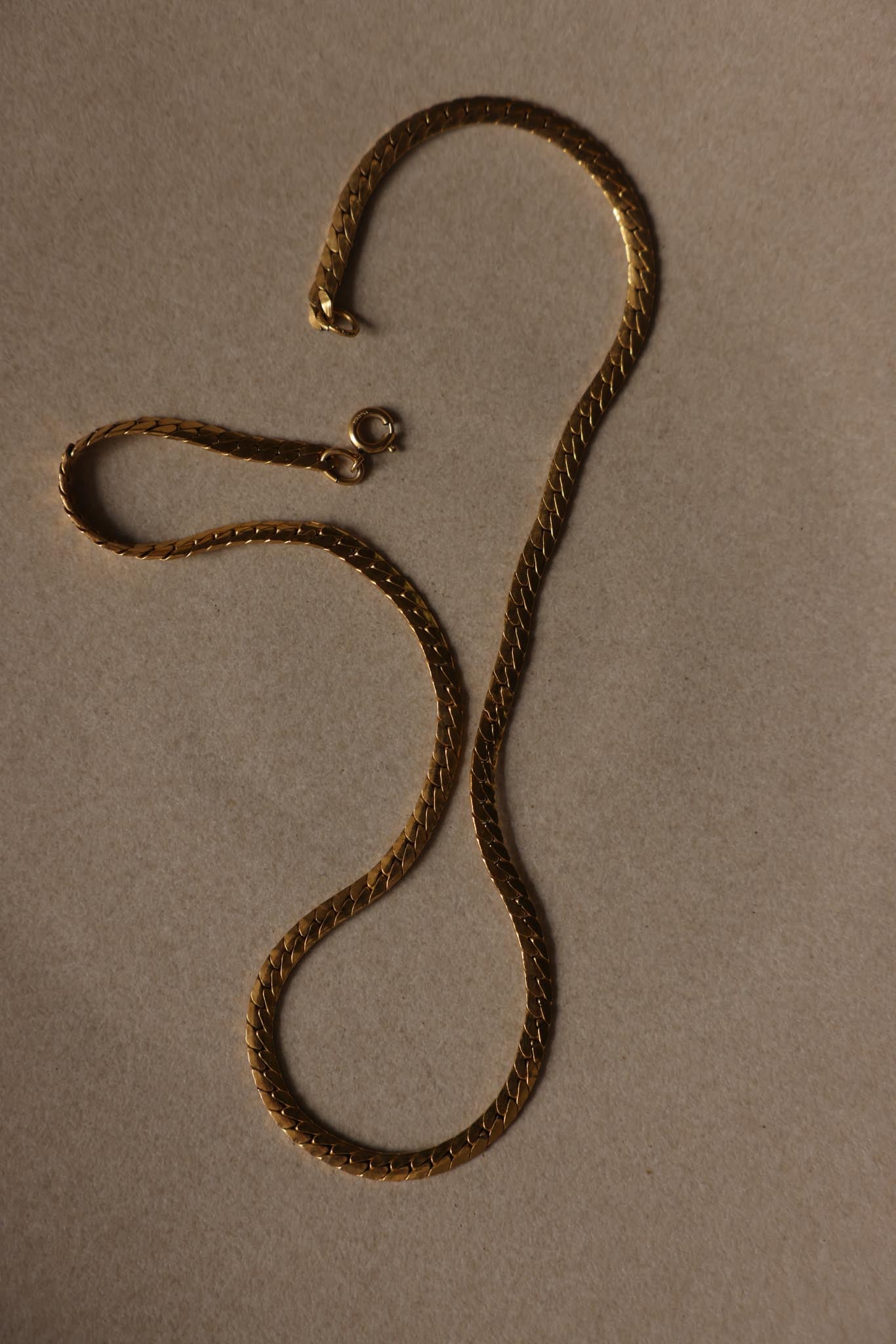 Gold Plated Herringbone Chain Necklace