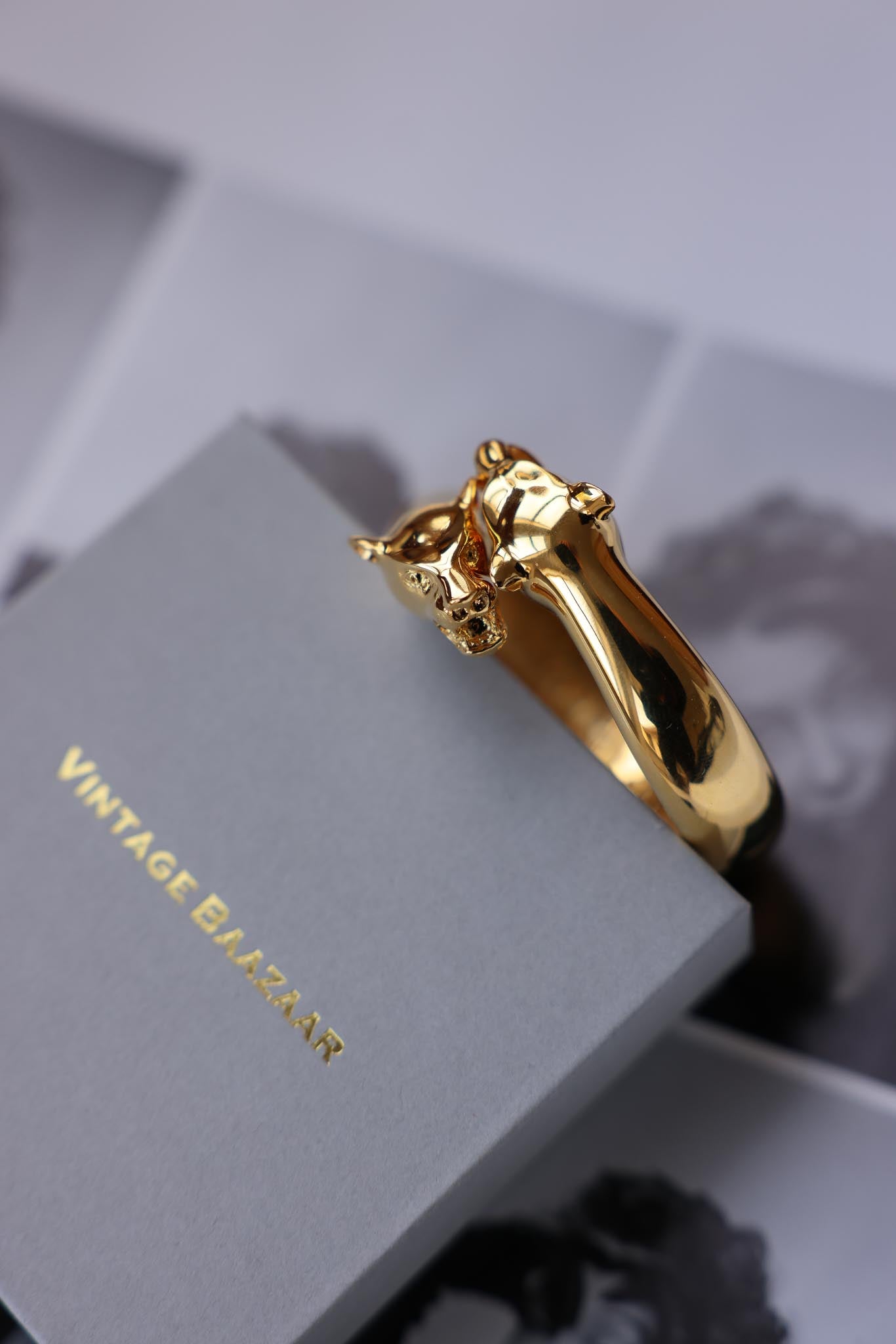 Panther Gold Toned Bracelet|Vintage Baazaar 