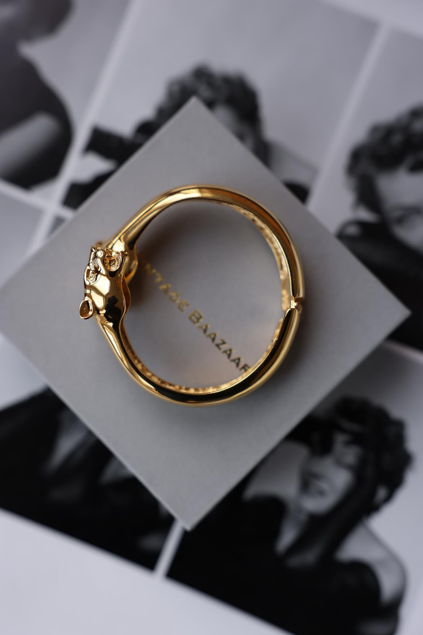 Panther Gold Toned Bracelet|Vintage Baazaar 