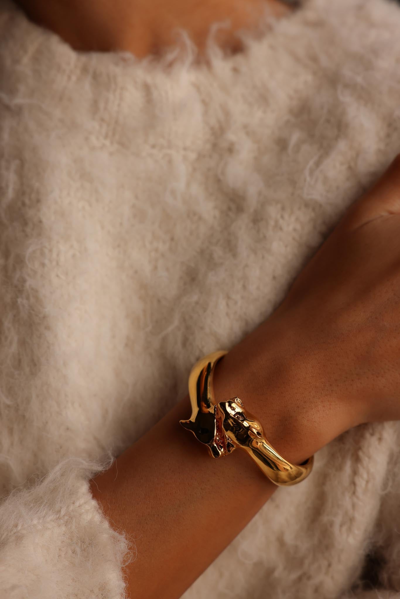 Panther Gold Toned Bracelet|Vintage Baazaar 