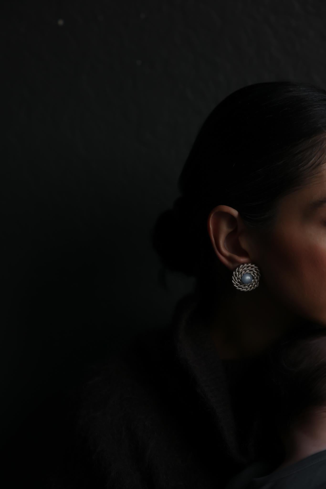 Silver Rope Circle Clip-On Earrings