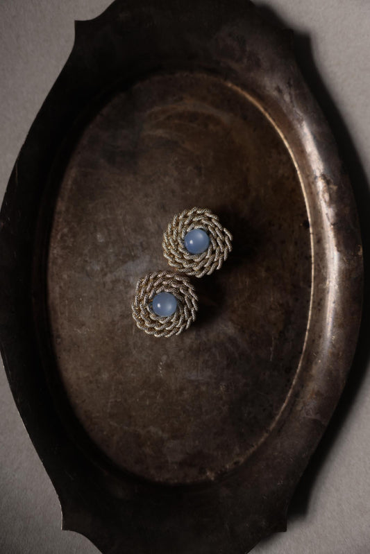 Silver Rope Circle Clip-On Earrings