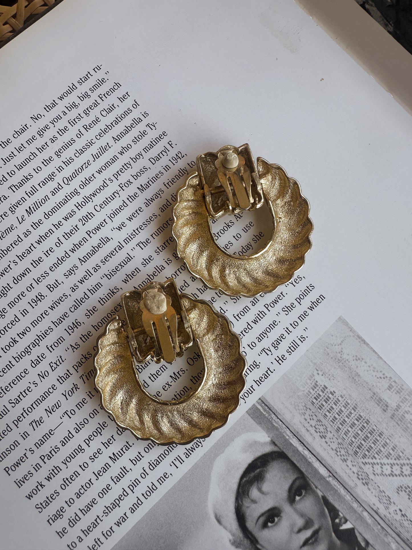 Golden Twisted Hoop Earrings|Vintage Baazaar 