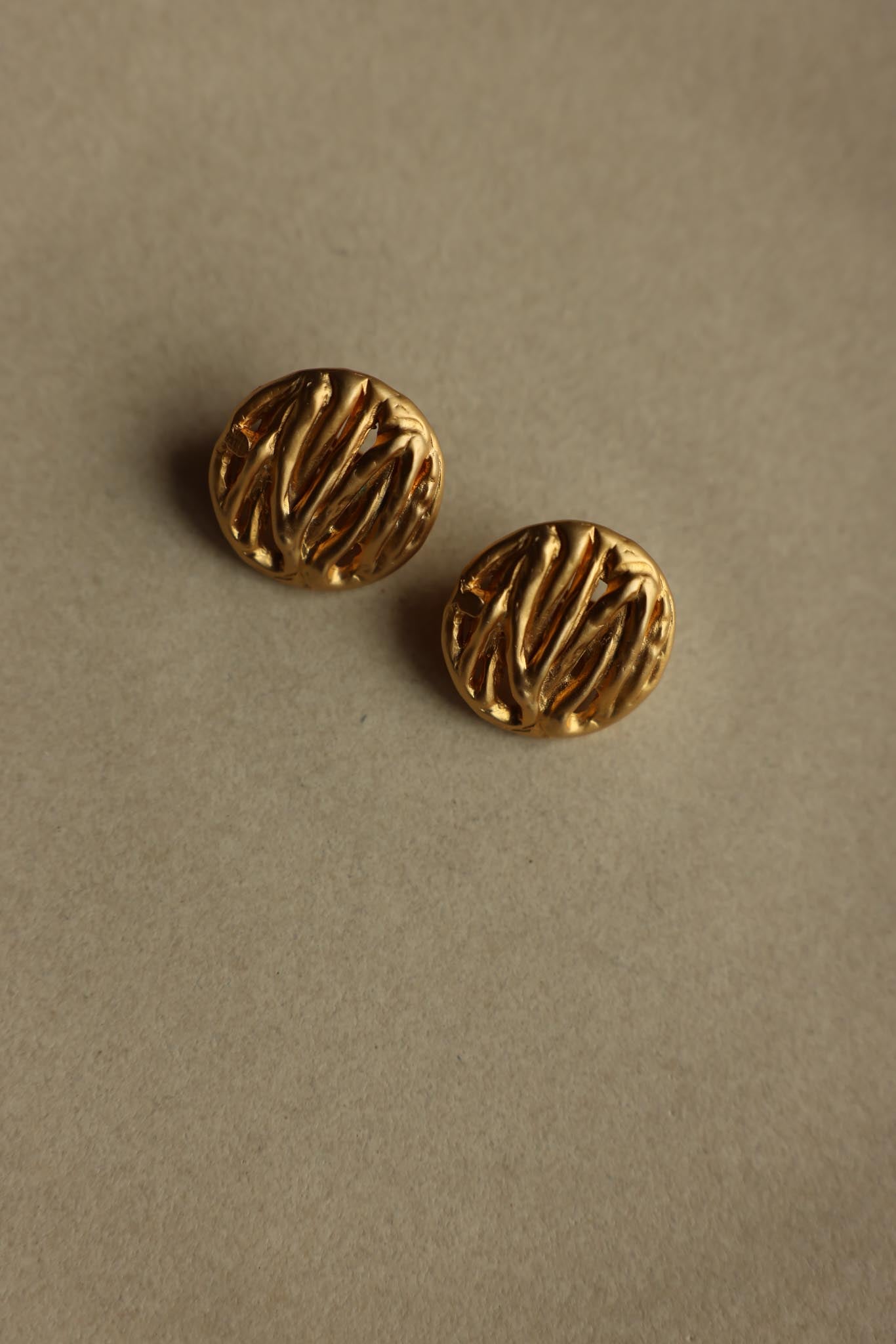 Gold Filled Matte Gold Clip-On Earrings