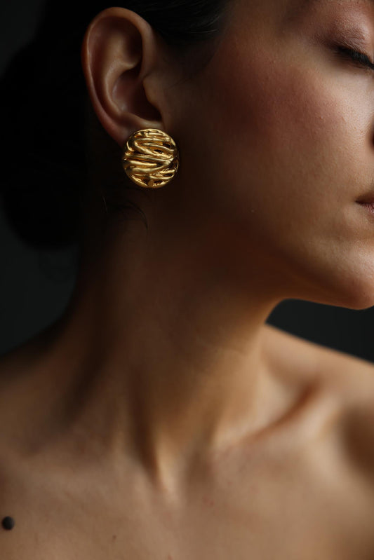 Gold Filled Matte Gold Clip-On Earrings
