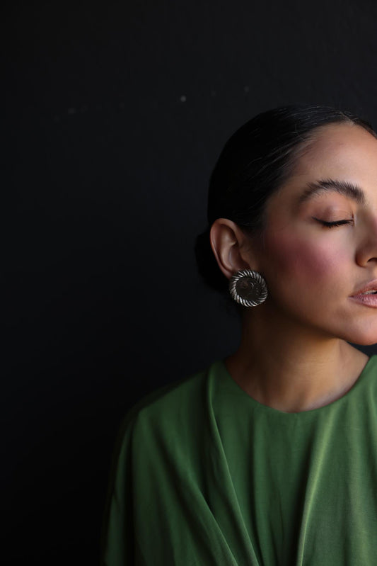 Silver-Tone Coin Clip-On Earrings