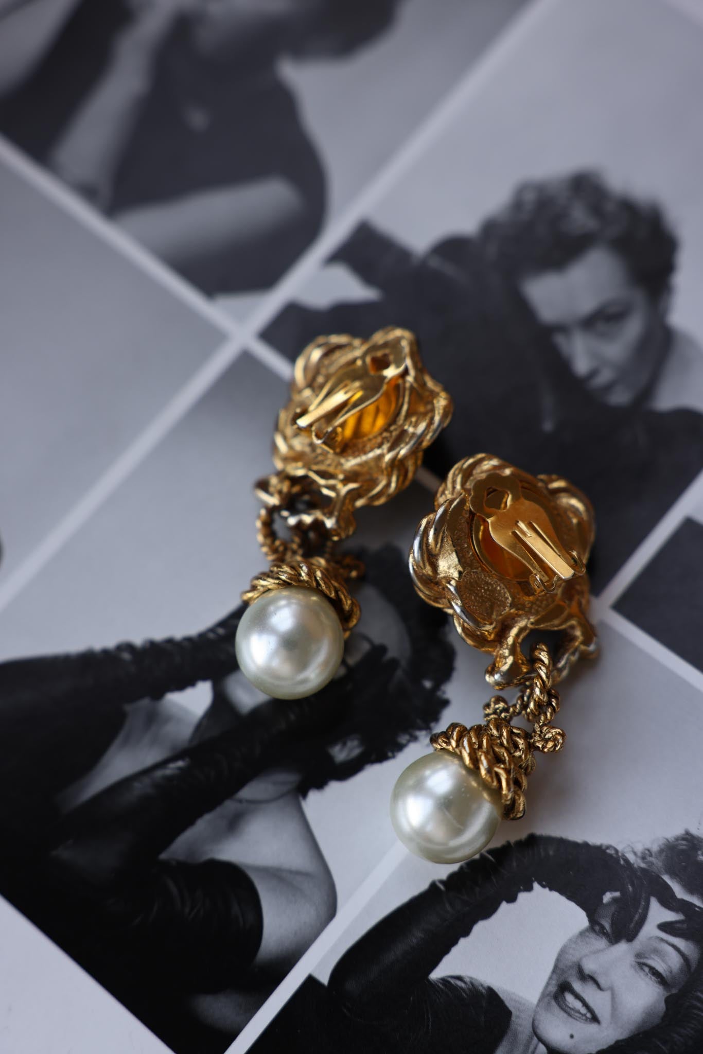 Baroque Elegance Pearl Drop Earrings|Vintage Baazaar 