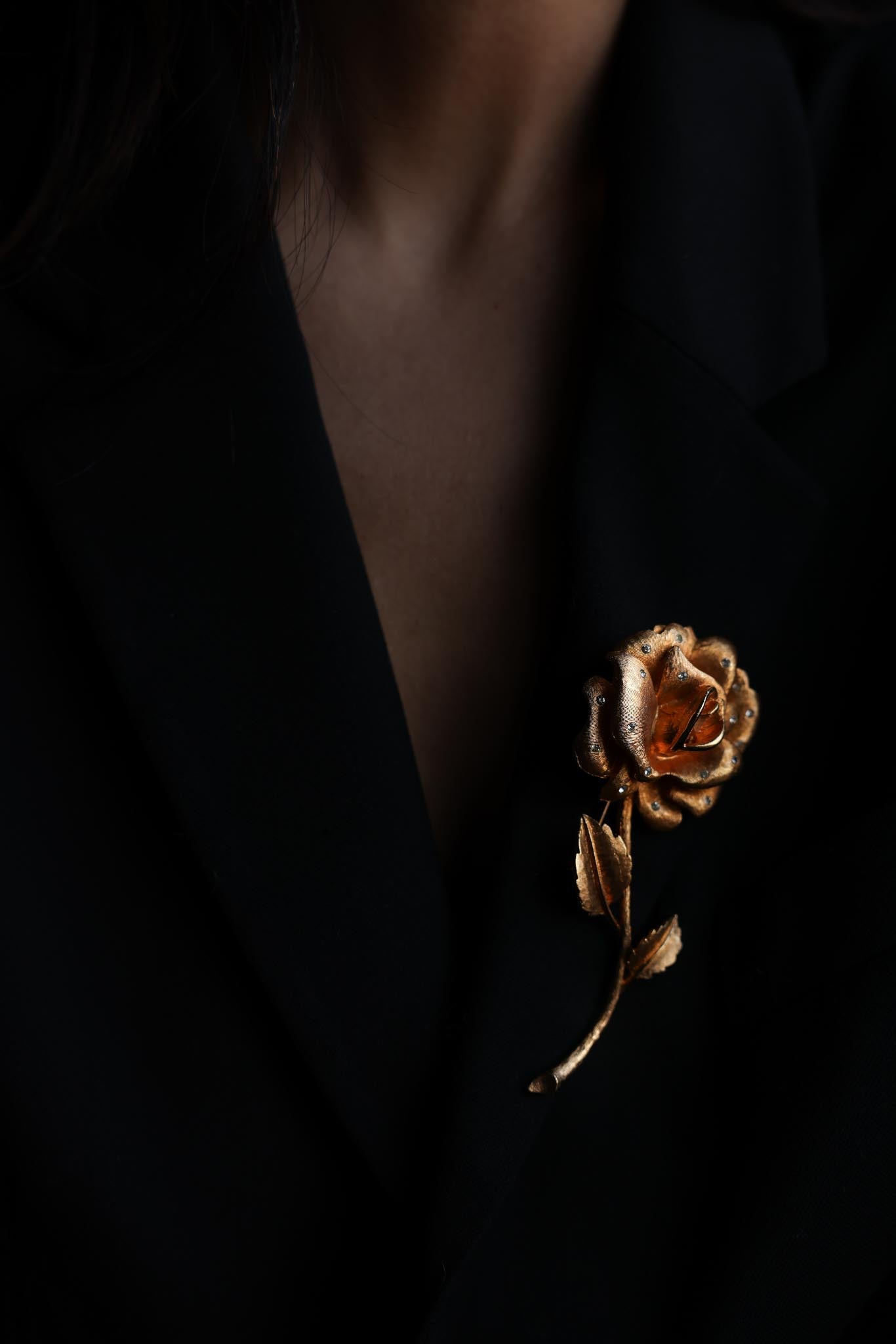 Gold Rose Brooch|Vintage Baazaar 
