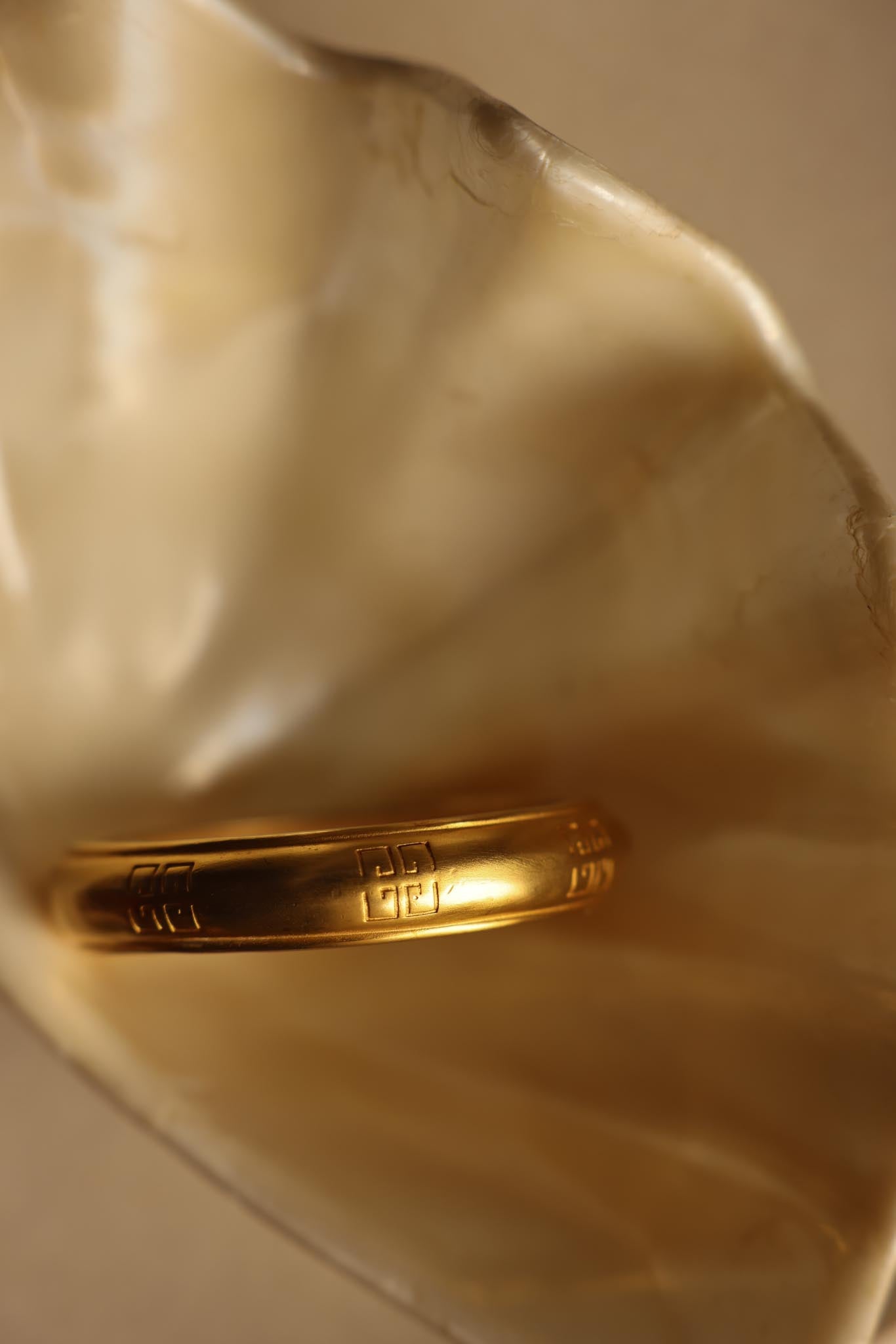 Givenchy Brushed Gold Bangle|Vintage Baazaar 