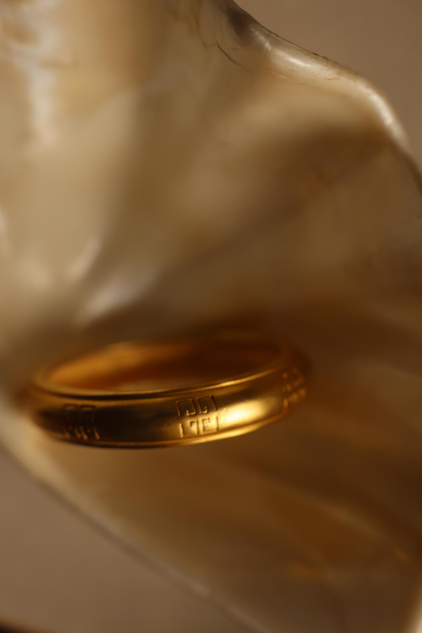 Givenchy Brushed Gold Bangle|Vintage Baazaar 
