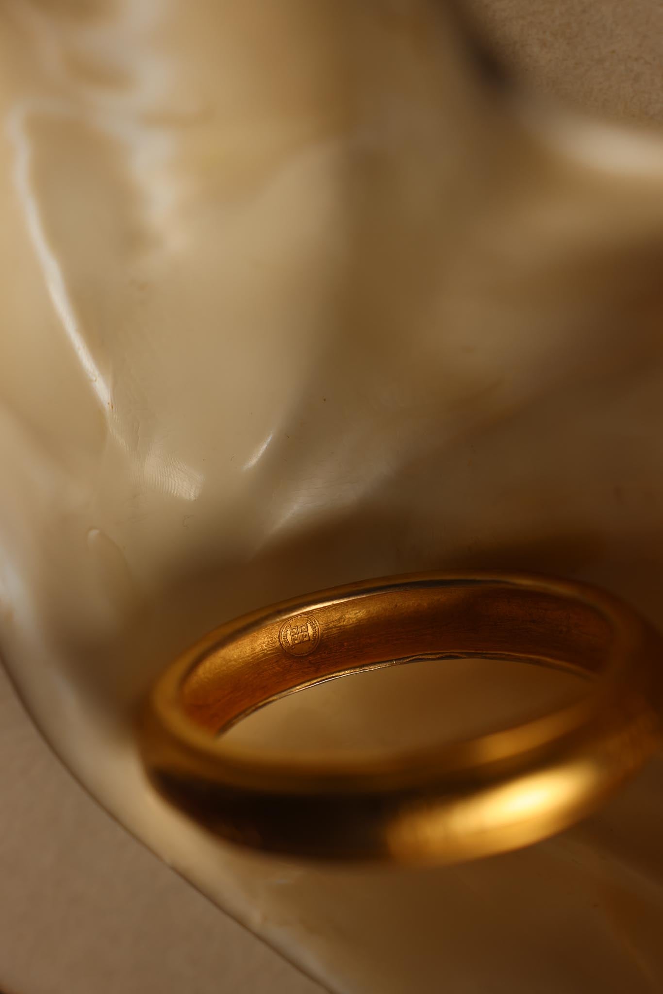 Givenchy Brushed Gold Bangle|Vintage Baazaar 