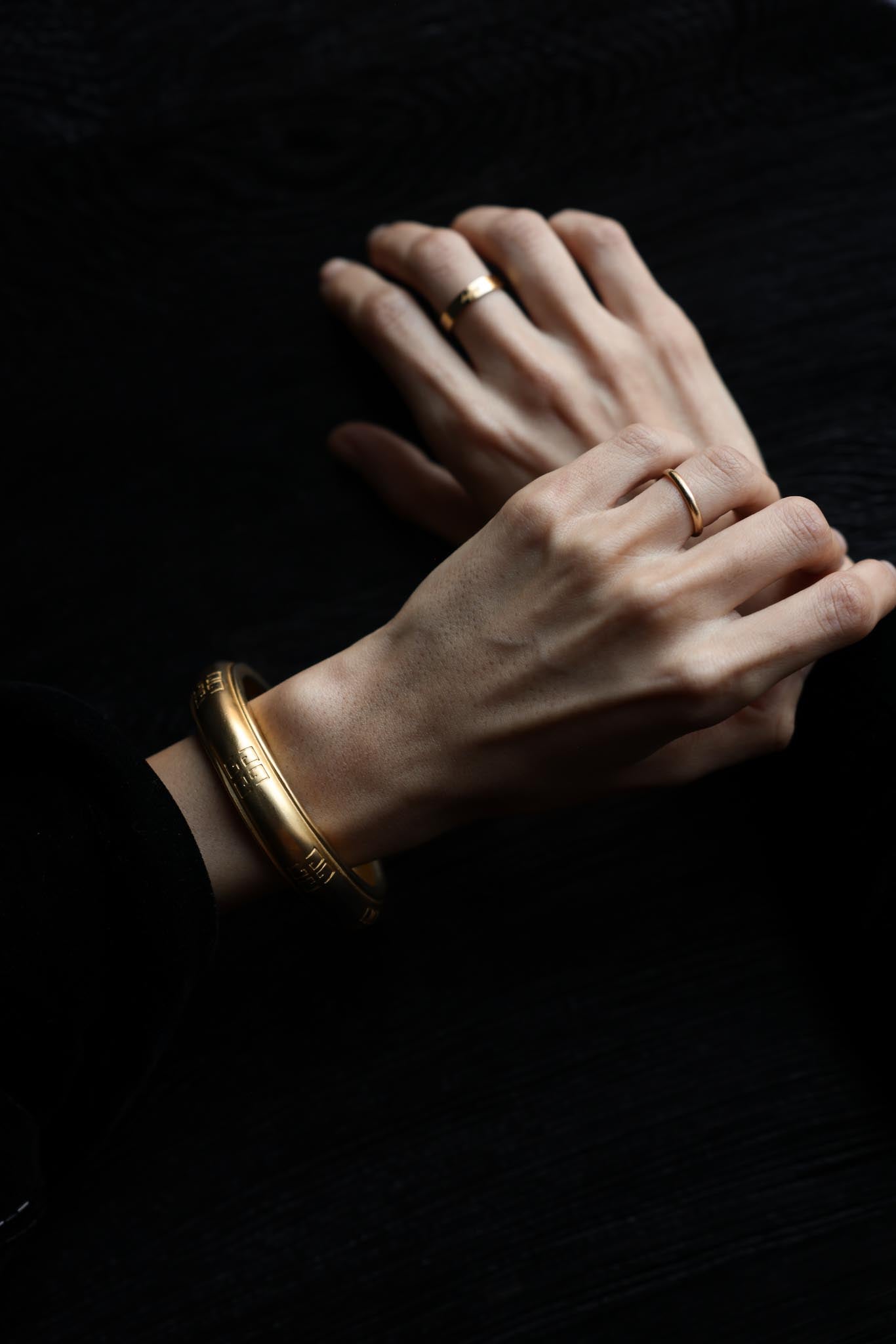 Givenchy Brushed Gold Bangle|Vintage Baazaar 