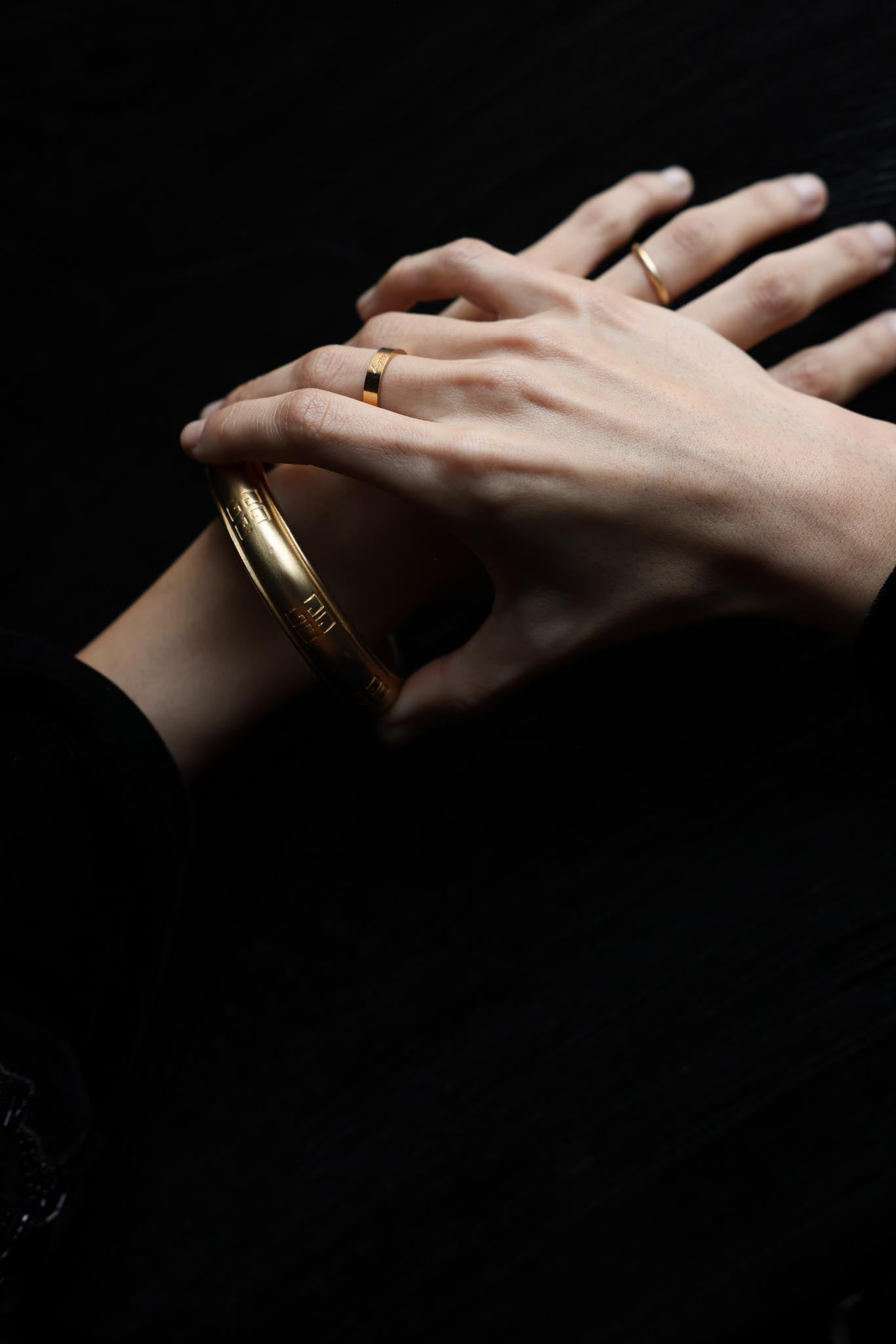 Givenchy Brushed Gold Bangle|Vintage Baazaar 