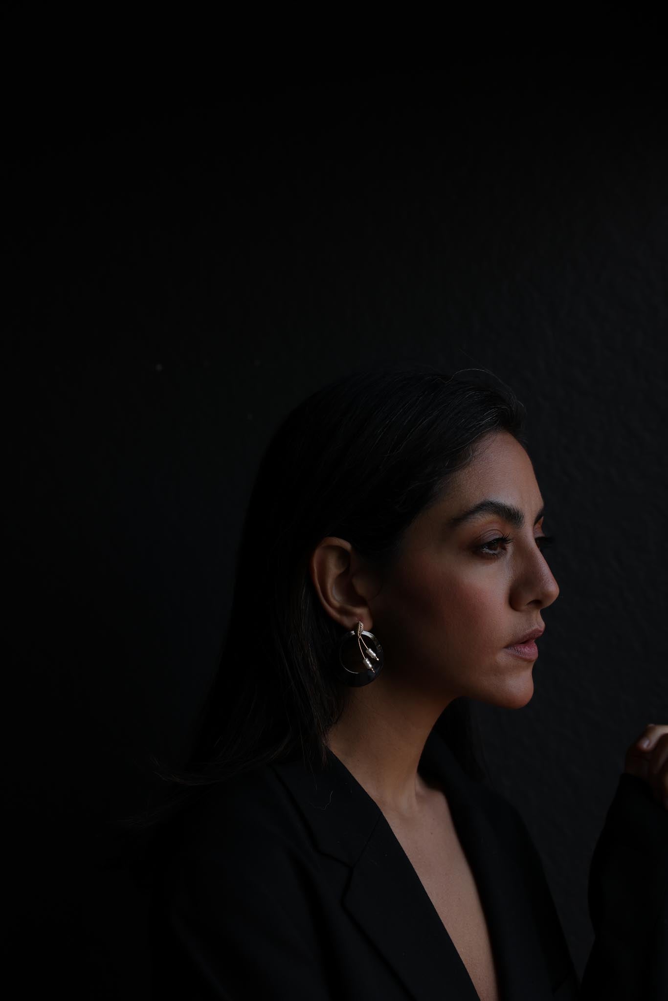 Modernist Hoop Earrings with Pearl Accents|Vintage Baazaar 