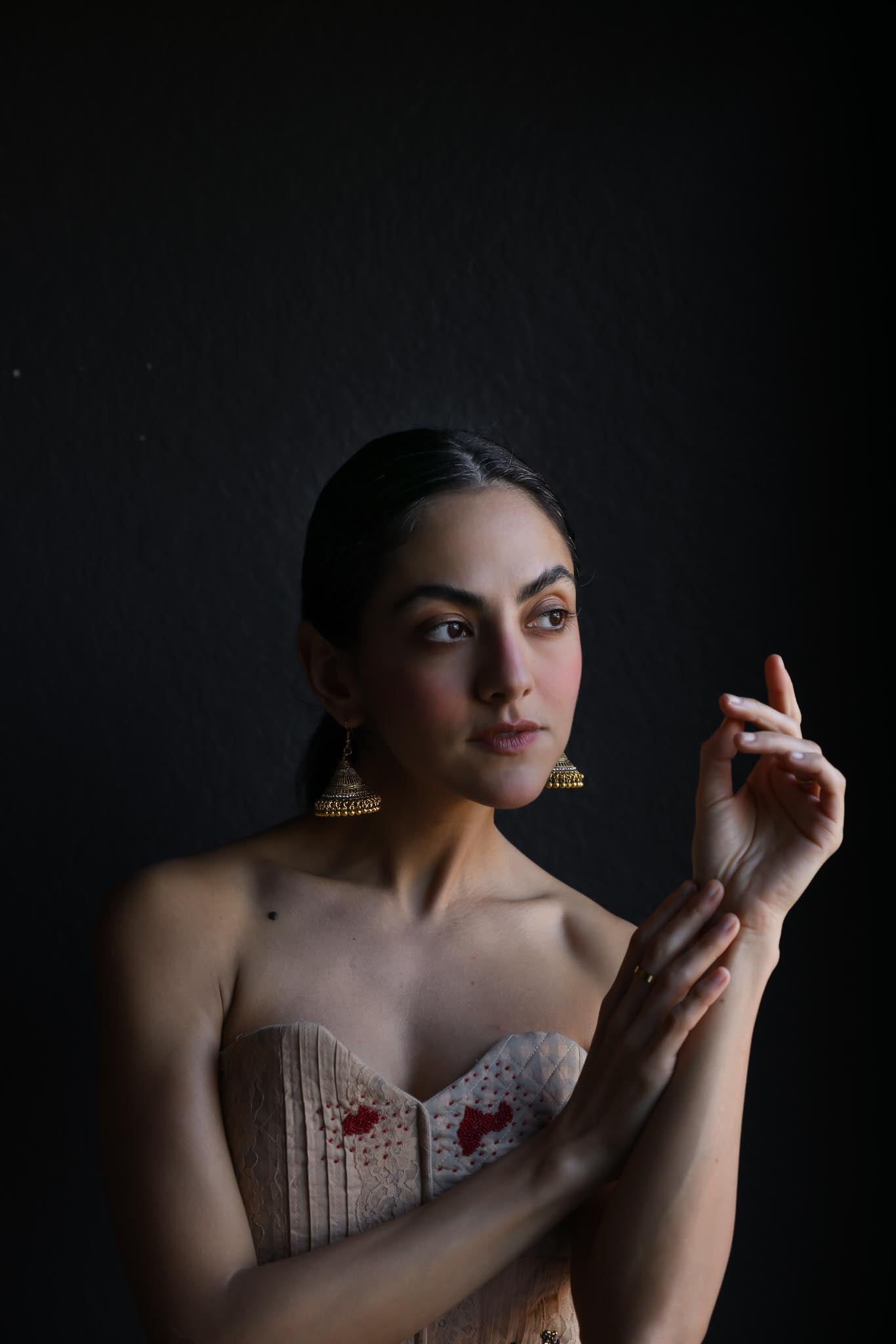 Golden Filigree Jhumka Earrings|Vintage Baazaar 