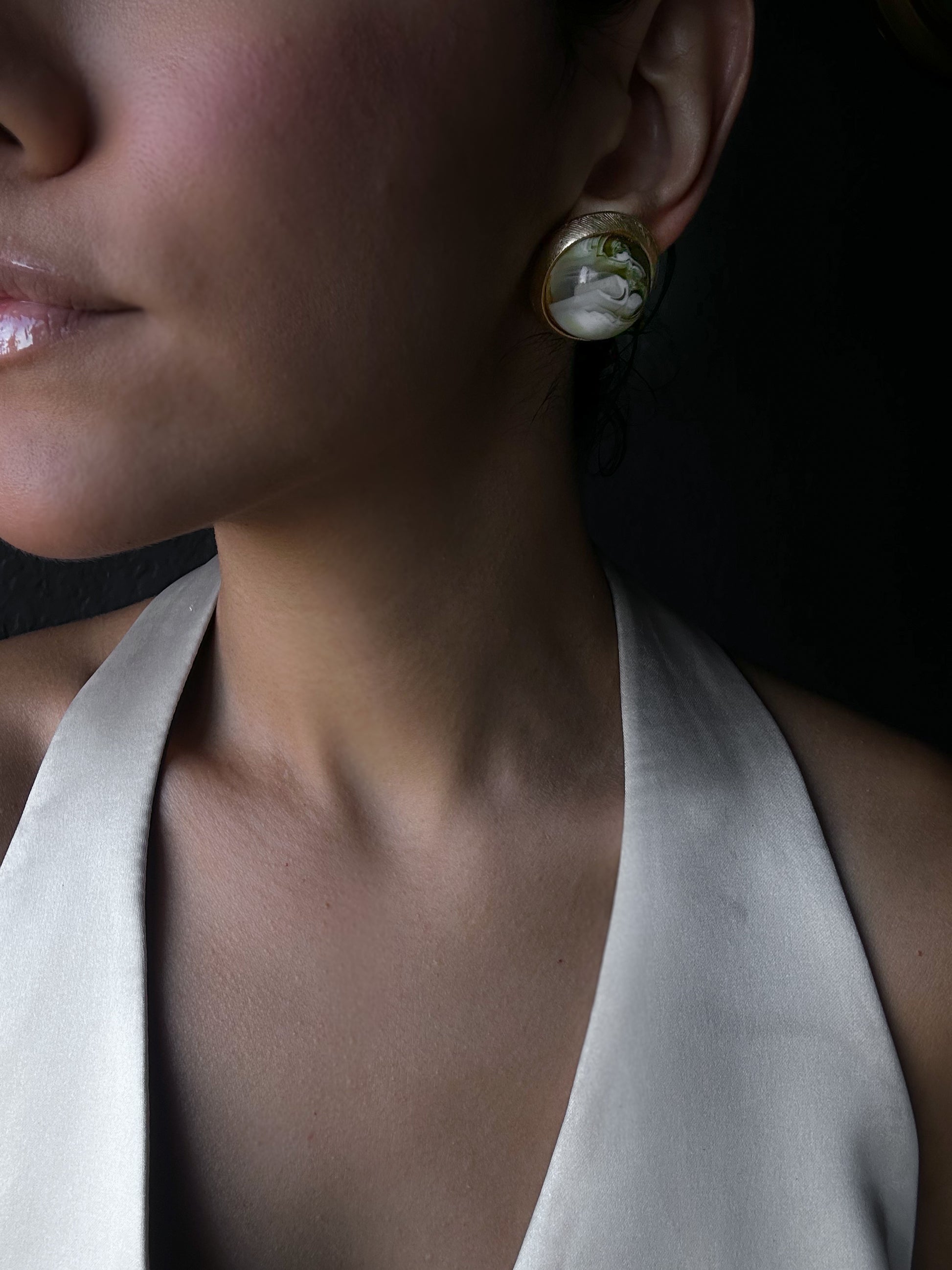 Marble Glass Earrings|Vintage Baazaar 